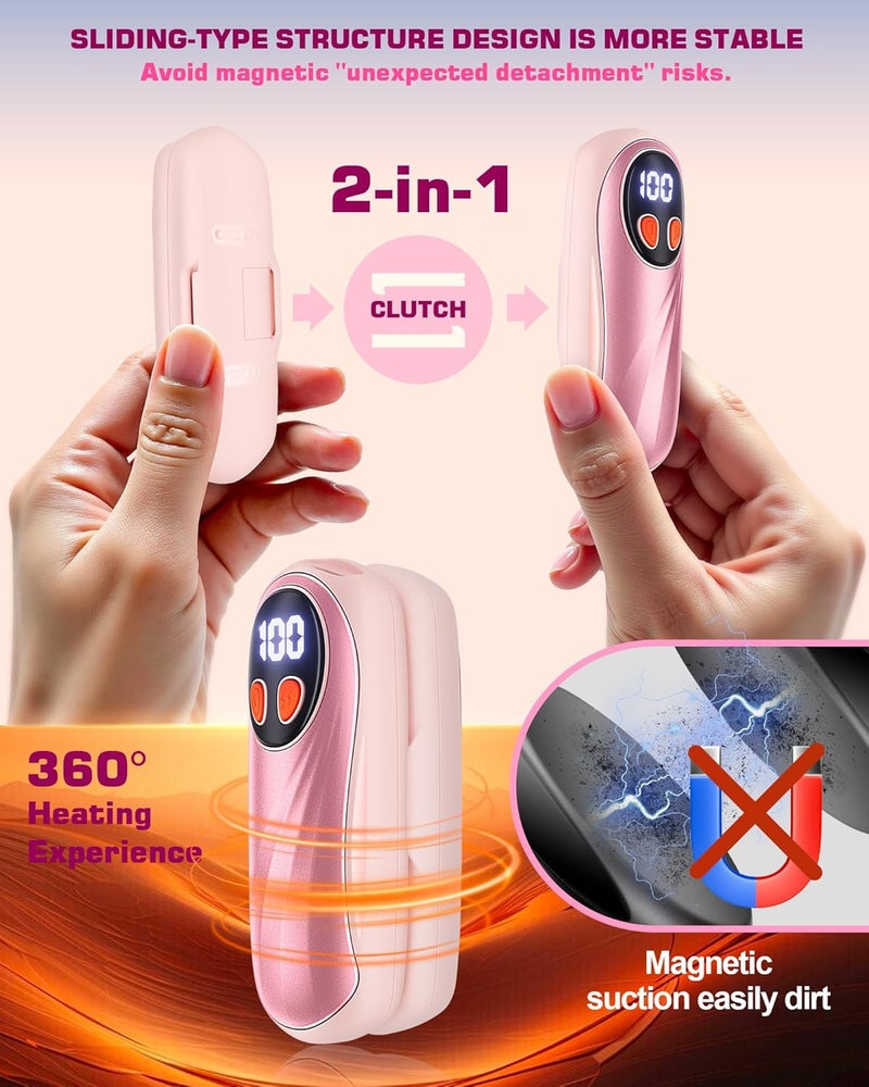 KILeap Hand Warmers Rechargeable 2 Pack, 6000mAh Electric Hand Warmers, 5-Level Heating with Battery Display, Reusable Portable Pocket Heater, Gifts for Christmas, Outdoor, Golf, Travel, Hunting, Camping - Image 5